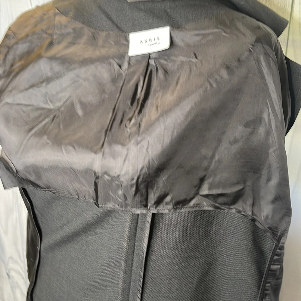 Akris Punto Blazer Jacket Wool Blend Lined Boxy Black Sz 14